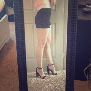 High-waisted mini shorts